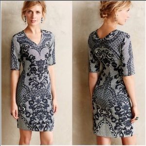 Anthropologie Barashi lace look dress size 6